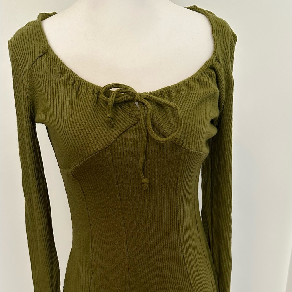 NWT Wild Fable moss green ribbed dress size small